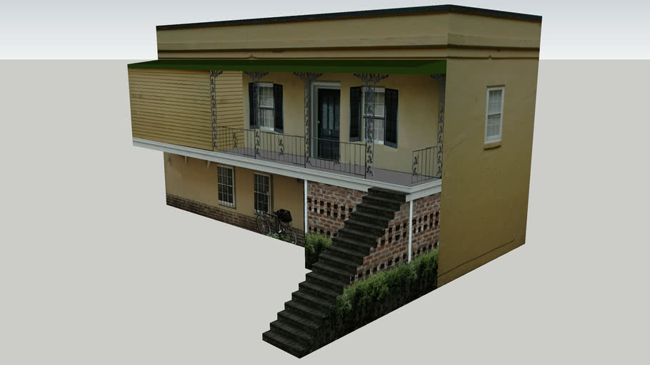 Renovated Carriage House, Jones Street, Savannah, 3D Warehouse