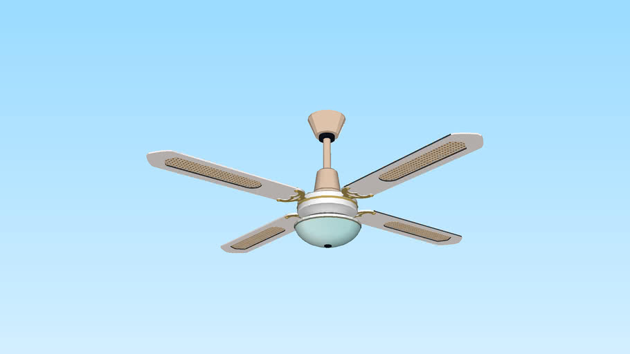 White Rattan Ceiling Fan With Oyster, Rattan Ceiling Fans
