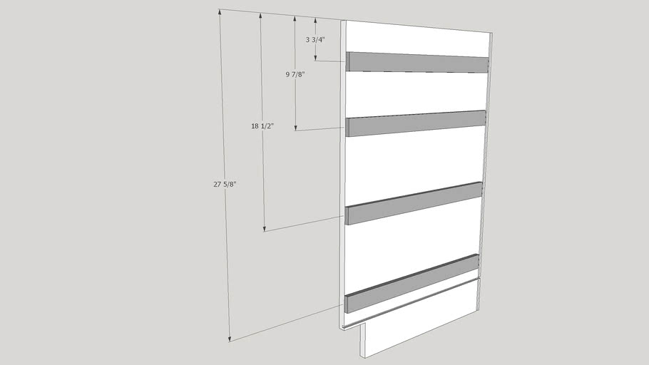 Base drawer slide spacing 3D Warehouse