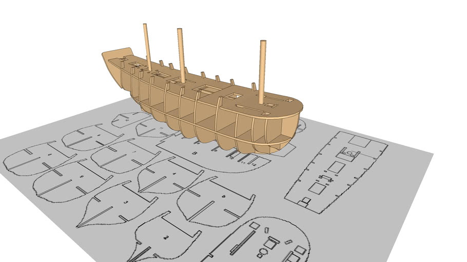 Plank on Frame ship model 3D Warehouse