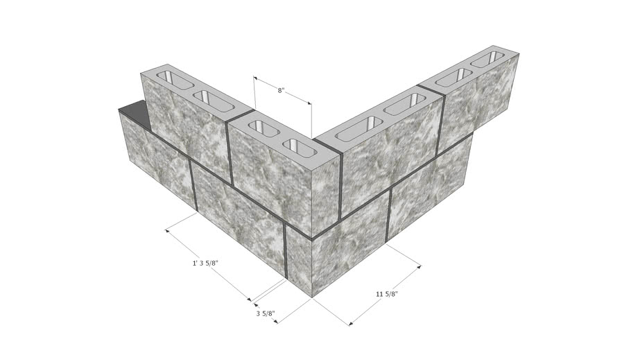 4' Splitface CMU Block 3D Warehouse