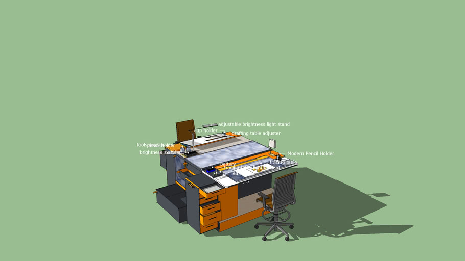 multi functional ergonimic design drafting table with luminescent light