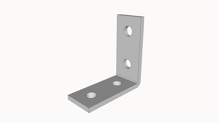 Lbracket, 1.625 in wide x 3.75 in legs, McMasterCarr 33125T12 3D