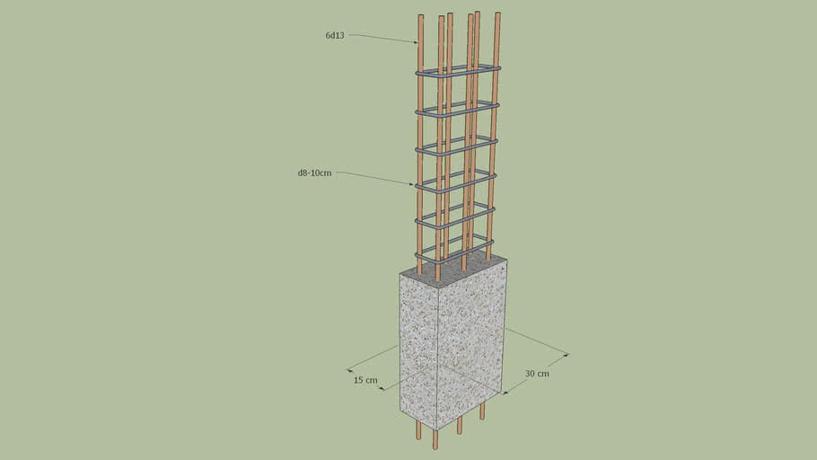 Kolom beton 15x30cm 6d13mm d8-10cm