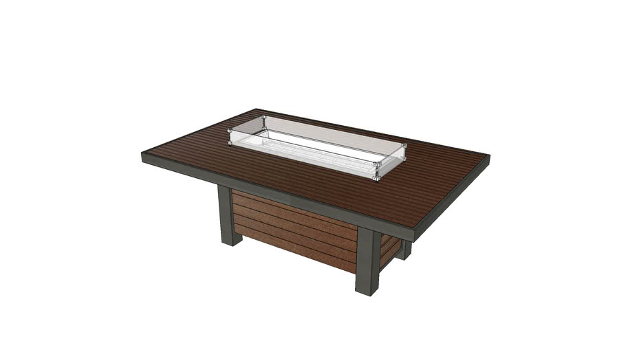 Kenwood Linear Dining Fire Pit Table, Linear Fire Pit Table