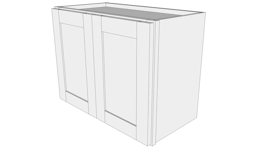 Bayside Wall Cabinet W2418B - 12" Deep, Butt Doors