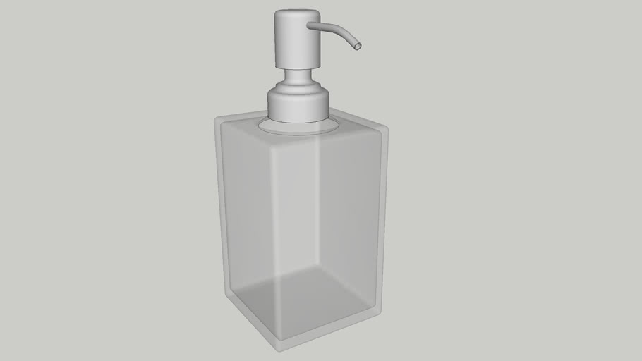 Glass Shampoo Dispenser Stainless Steel Pump W7.5 cm x D7.5 cm x H18.3 cm 3D Warehouse
