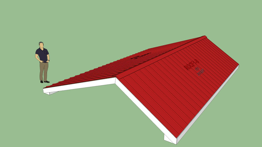 Metal Roof 3D - Asymmetric Rafter Roof