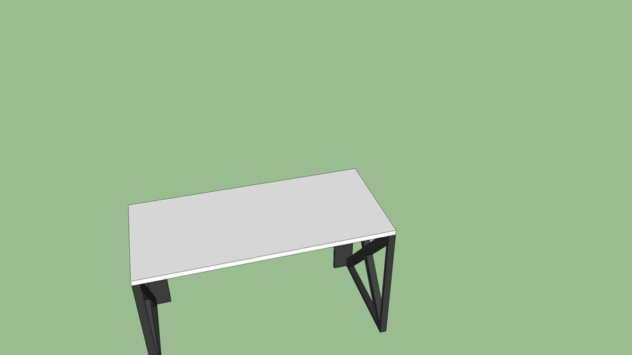 White Grey Computer Desk With X Legs 3d Warehouse