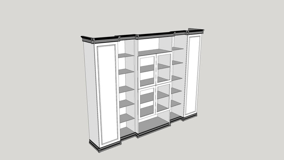 Книжный шкаф 3д модель