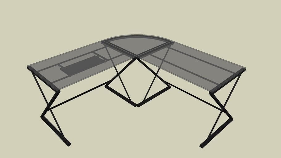 z line computer desk 3D Warehouse