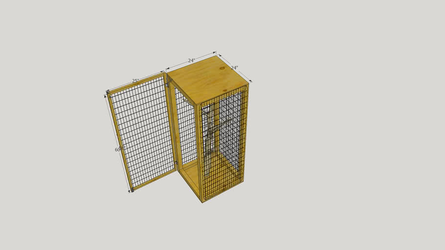 2'x2'x5' wooden bird cage 3D Warehouse