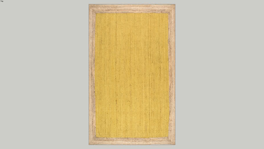 Yellow jute rug with beige borders | 3D Warehouse