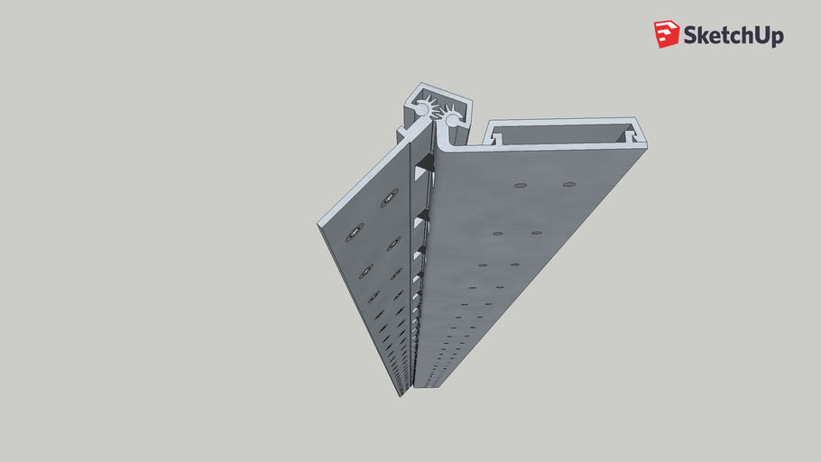 Geared Continuous Hinge (Half Surface/Half Mortise, 200 cm, Open 45