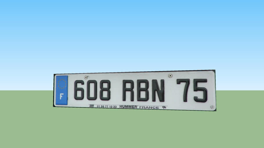 French License Plate 3d Warehouse