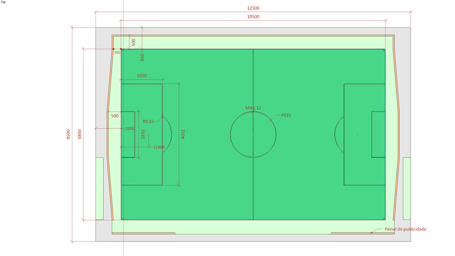 Official Size Soccer Pitch With Dimensions 3d Warehouse