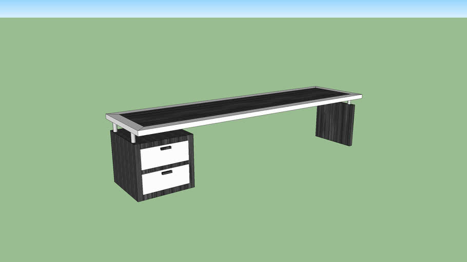 Modern Black & White desk | 3D Warehouse