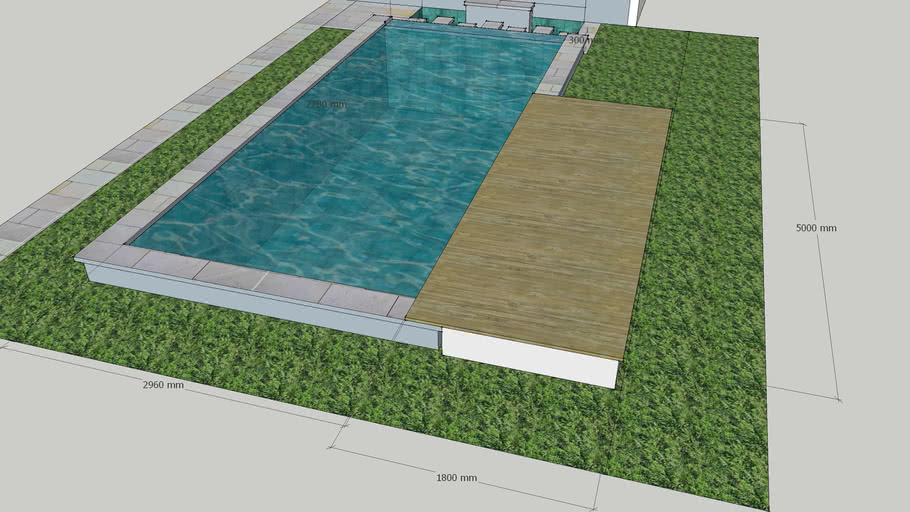  Desain  kolam  renang  swiming pool design 3 m x 8 m 3D 