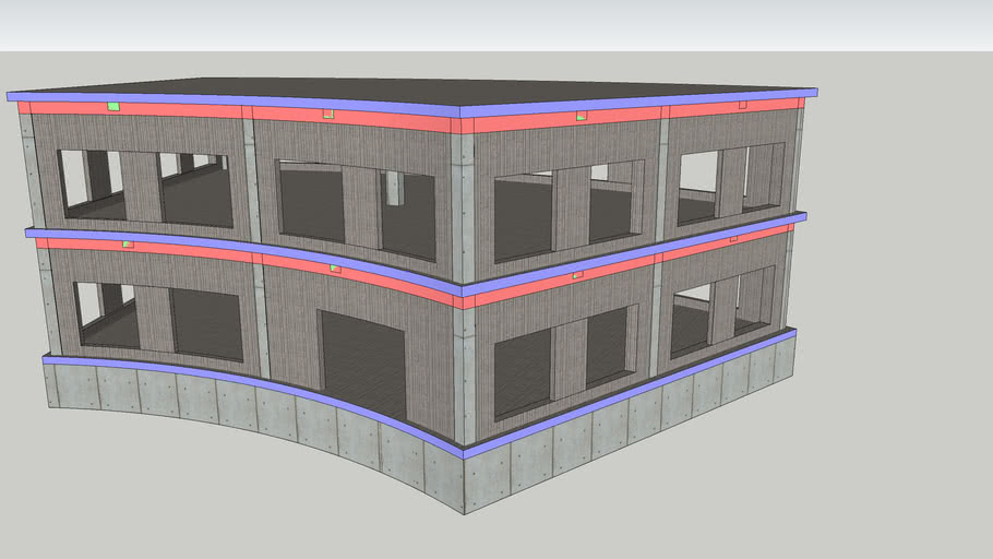 2 Storey Bendy Offices 3d Warehouse