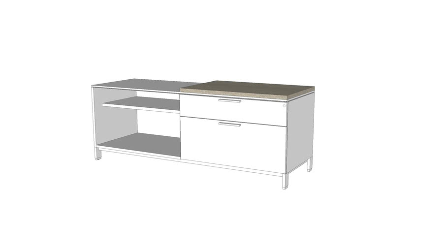 Herman Miller Low Credenza W Cushion Right Facing 3d Warehouse