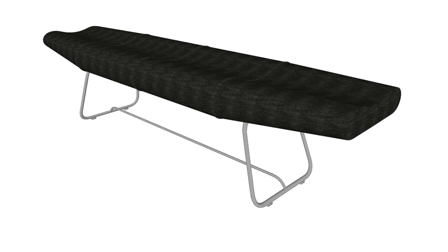 Carey Bench In Crocco Black Hair On Hide By Modloft 3d Warehouse