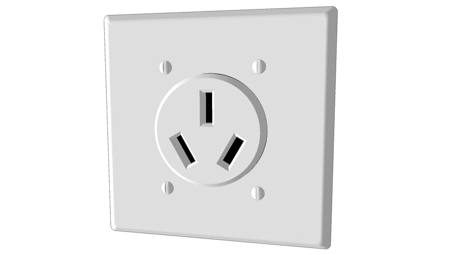 240 V 50 A Ungrounded Electric Range Receptacle (NEMA 1050R) 3D