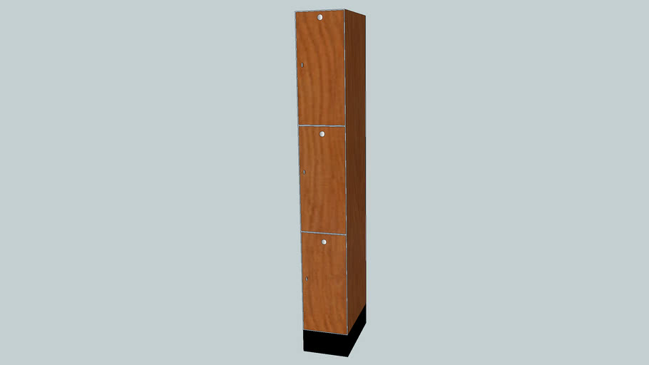 Wooden Locker 3 Tier | 3D Warehouse
