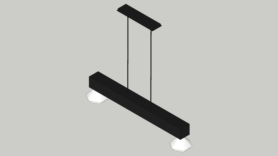 Luminaria Retangular com Spots 3D Warehouse