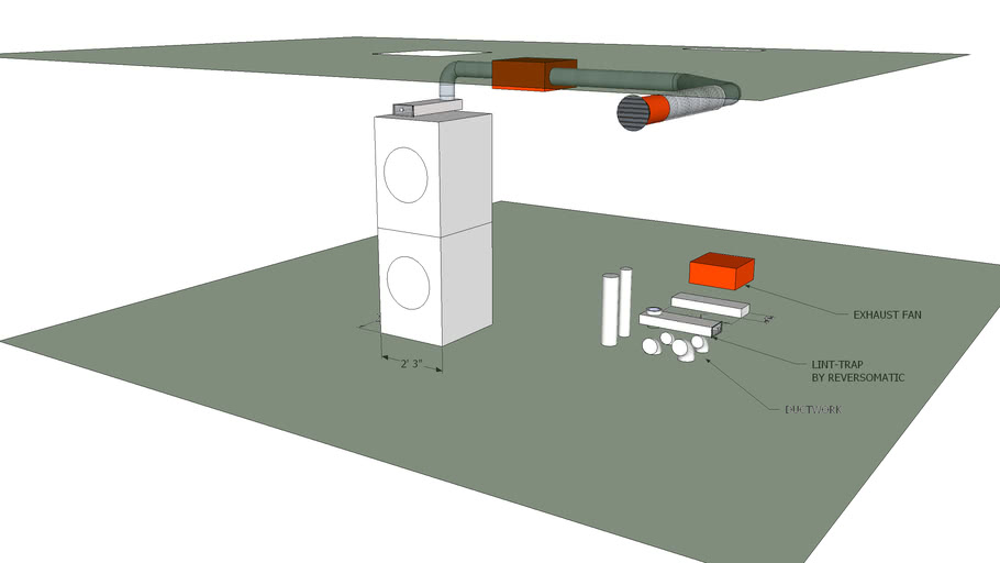 Stacked Washer Dryer Lint Trap 3D Warehouse