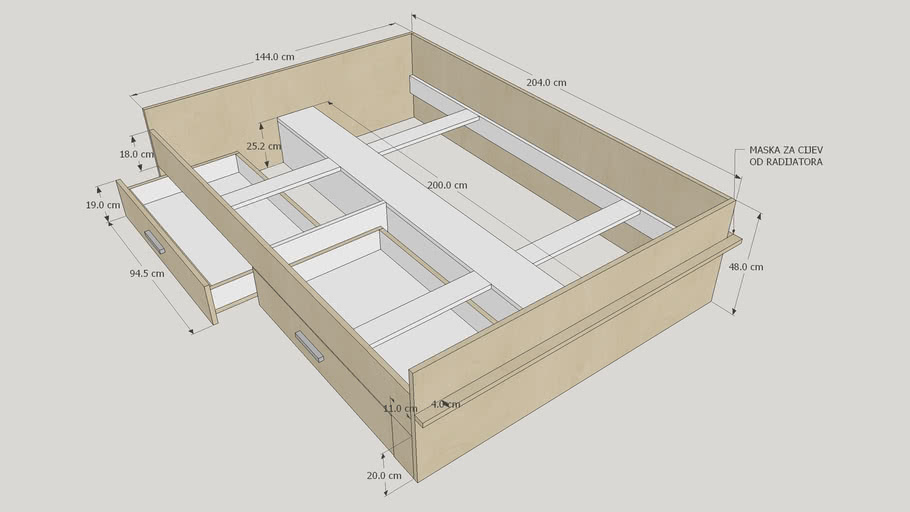 detailed bed construction 3D Warehouse