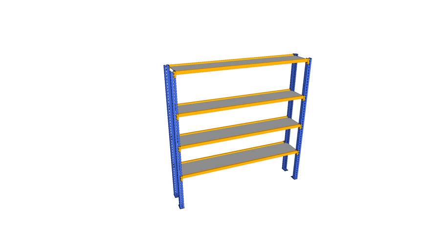 steel rack blue and yellow 2400x2400x450 3D Warehouse