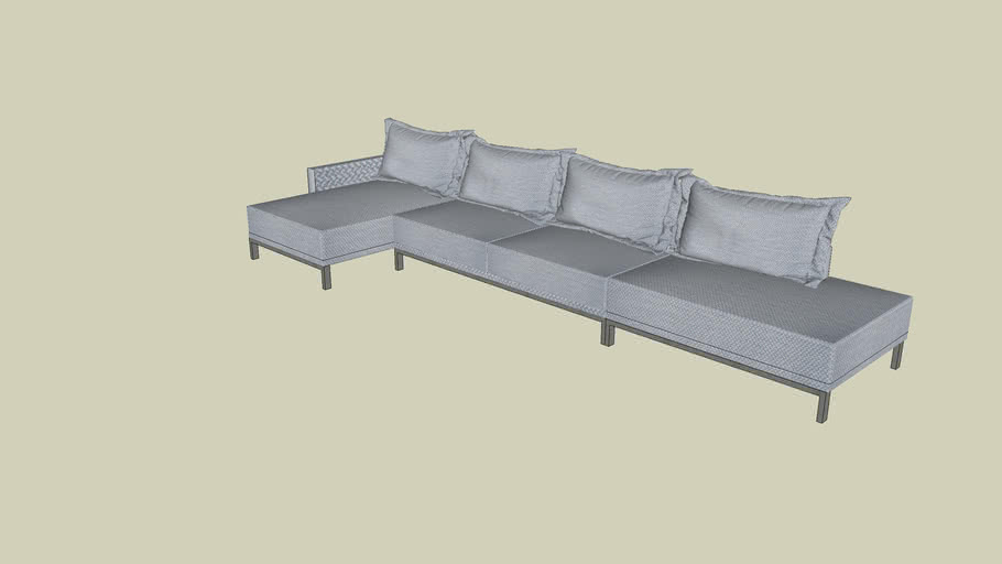 Sofá Dream com chaise Estofados Jardim 3D Warehouse