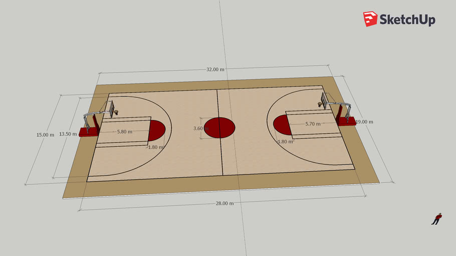 Cancha de baloncesto 3D Warehouse