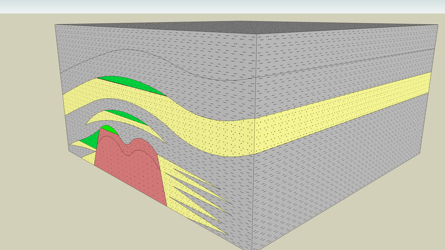 Geology 3D Petroleum Trap Granite Horst Drape Model 7 of 6 3D Warehouse