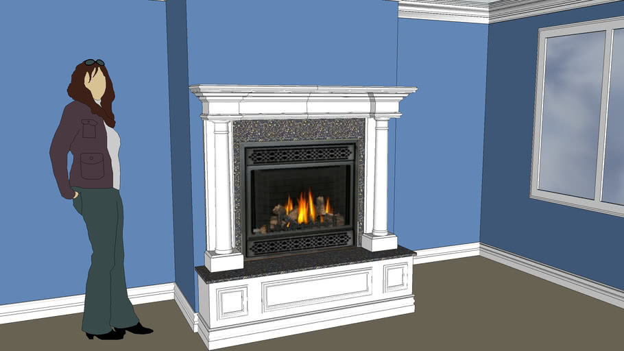 Mantle W High Hearth 3d Warehouse