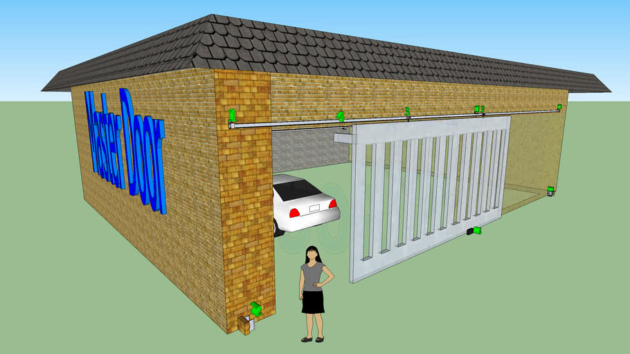 Puerta corrediza para interior o bajo techo 1 hoja | 3D Warehouse